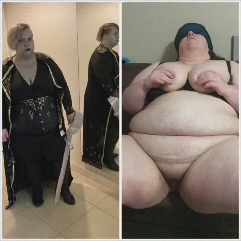 bbw cosplay saggy tits clip