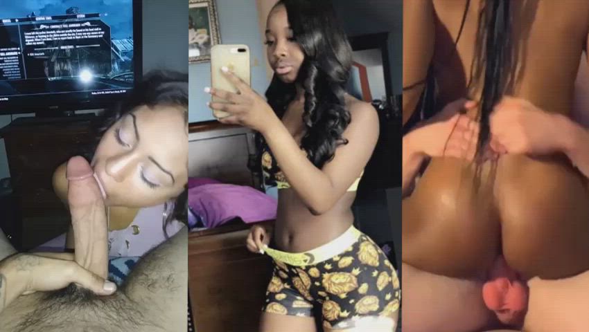 blowjob ebony split screen porn clip