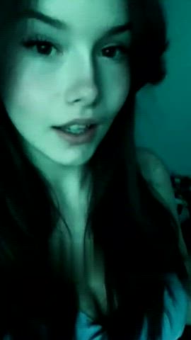 babe brunette cum cumshot facial teen tiktok clip