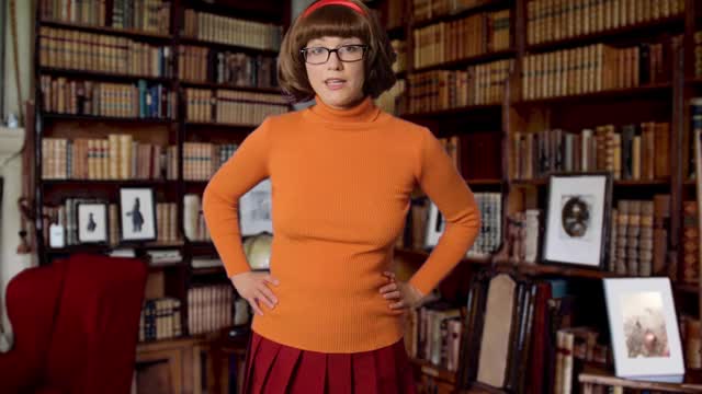 Underneath Velma's skirt and sweater