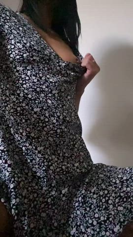 Babe Dress Innocent Nipple Piercing Selfie Small Tits Upskirt clip