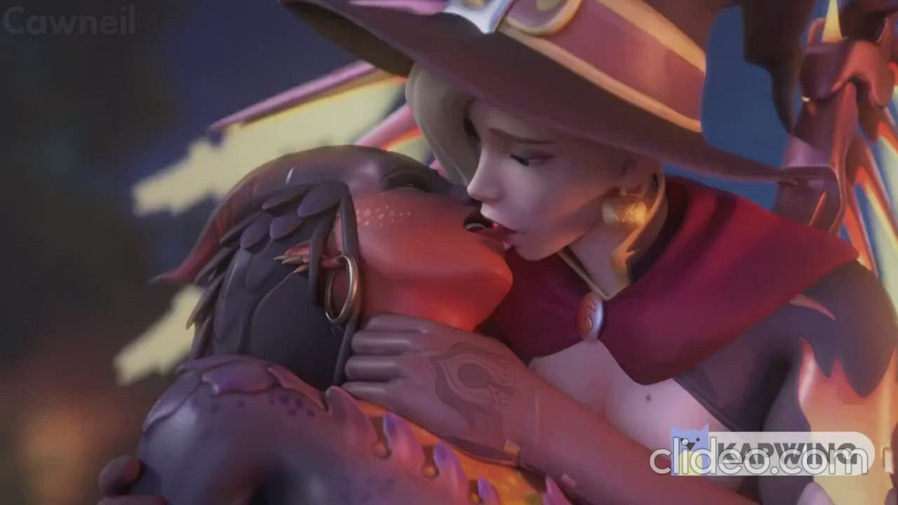 Animation French Kissing Kiss Kissing Lesbian clip