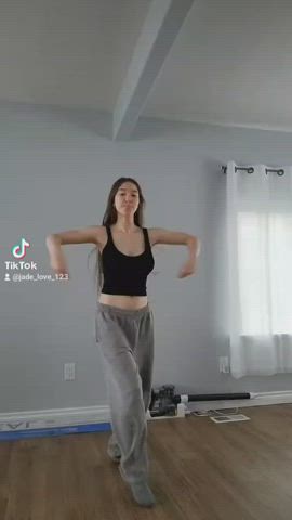 busty dancing girlfriend teen tiktok tits clip