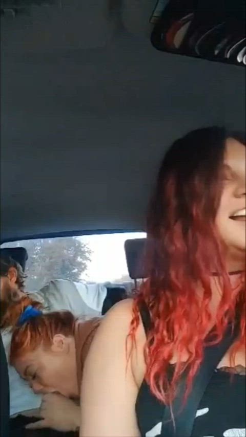Wife drives while her friend sucks my cock [oc]