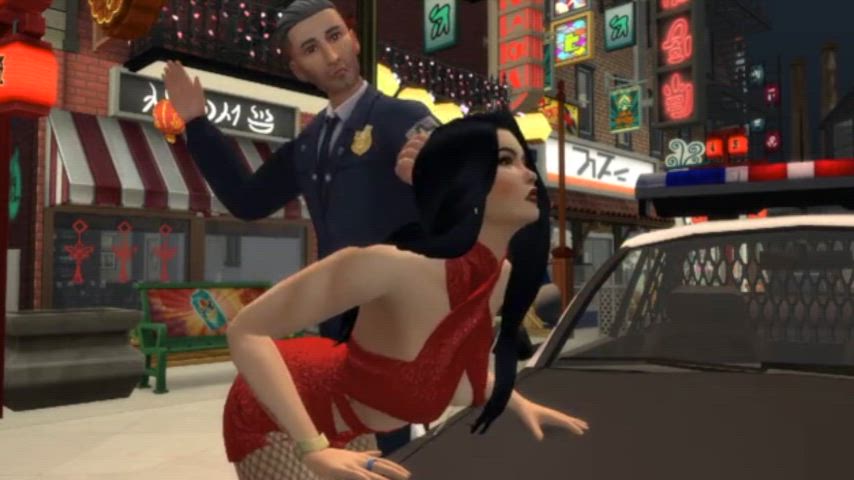 doggystyle police prostitute public spanking clip