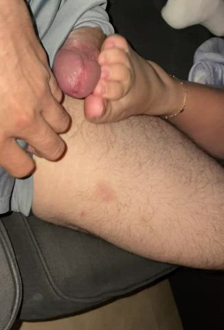 Latina wife rubbing her feet on my cock