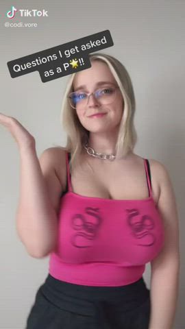 Clothed Codi Vore Glasses Huge Tits Natural Tits Pornstar Tight TikTok Top clip
