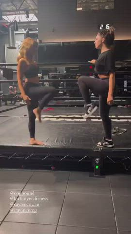 celebrity spandex workout clip