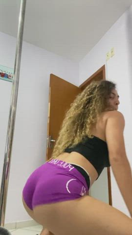 Booty Brazilian Curly Hair Dancing Long Hair Twerking clip