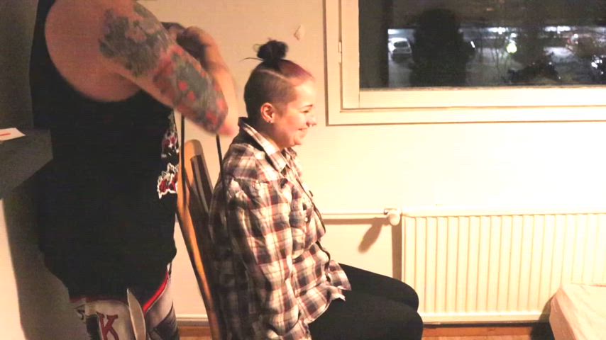 And another is for Those with haircut fetish, i was tied to the chair. Sucked Cock