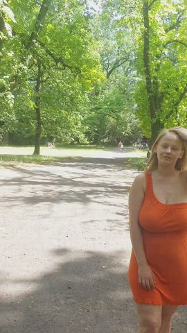It's always mildly stressful - showing boobs in a crowded park. But also exciting.