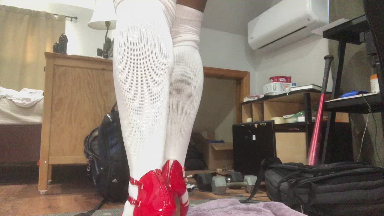 Anal Dildo Ebony High Heels Sissy Socks clip