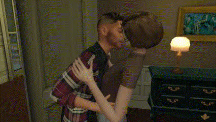 animation kissing romantic clip