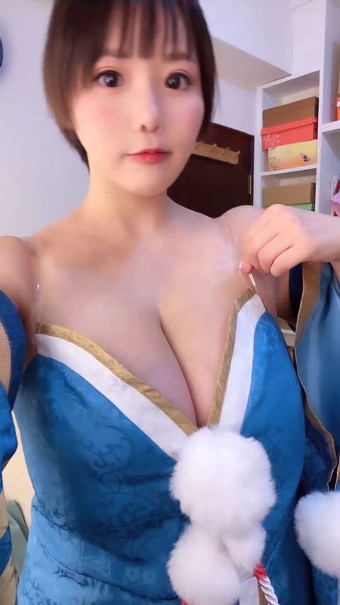asian big tits boobs cosplay cute japanese kaho shibuya solo clip