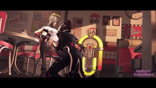 Mercy and Widowmaker having some hot coffee (BigJohnson) (Full video with sound in