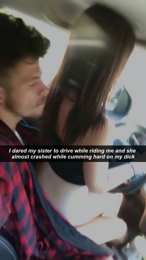 She thought driving while having orgasm is easy so,