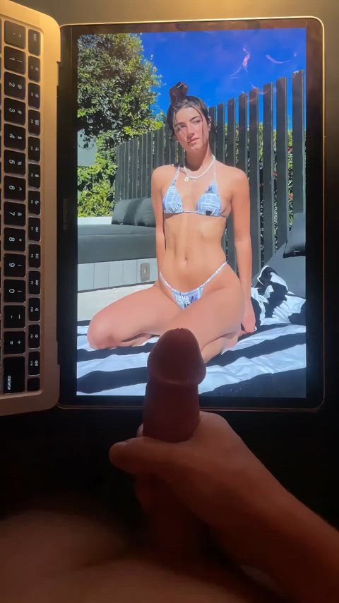 bikini brunette celebrity cum cumshot cute teen tiktok tribbing tribute covered-in-cum