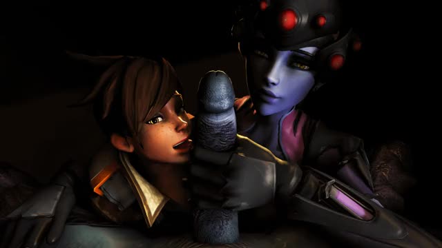 Tracer and Widowmaker blowjob