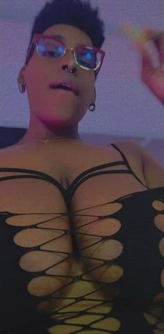 african american big tits camsoda candy ebony fishnet glasses lingerie short hair