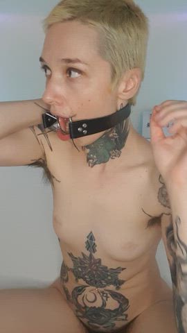 alt alternative gagged petite short hair tattooed clip