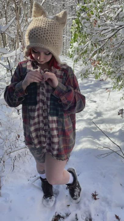 Outdoor Petite Public Redhead Strip Tattoo Porn GIF by starrybunny
