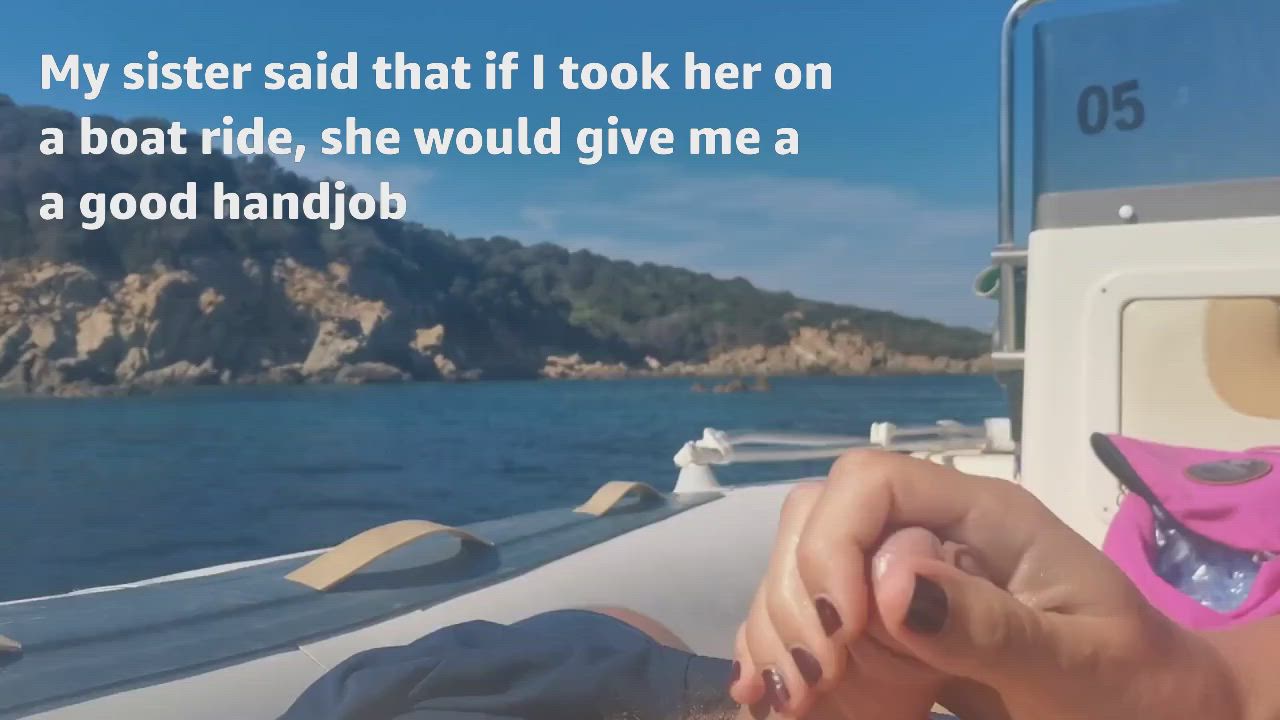 Handjob from Sister on a boat ride