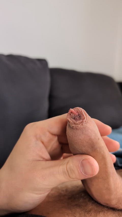 cock foreskin masturbating clip