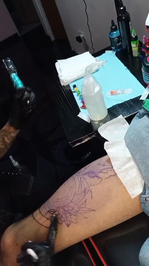 Tattooing one of my regulars