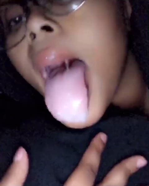 Blasian Nae Playing With Cum 