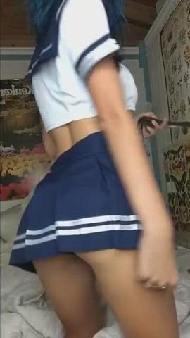 Cosplay Cute Gamer Girl Panties Schoolgirl Sex Toy Solo Spanked Spanking Teen clip