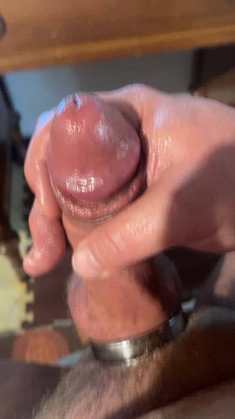 ballplay cock ring cum jerk off male masturbation clip