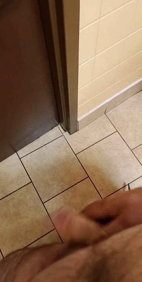 So horny this morning, and so naughty in a busy dunks unisex bathroom with the door