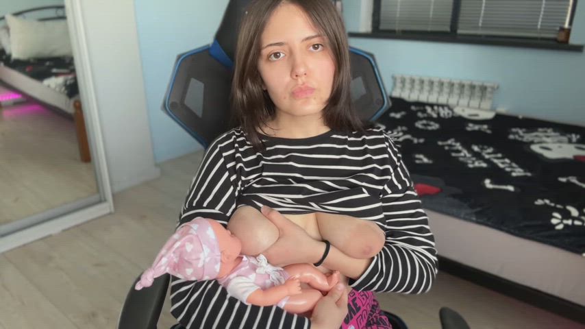 breastfeeding natural tits tits clip