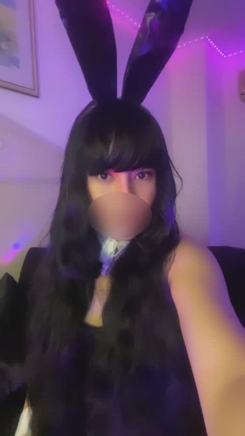 Would you play with an Asian playboy bunny…. with a leaky girlcock? 🤭