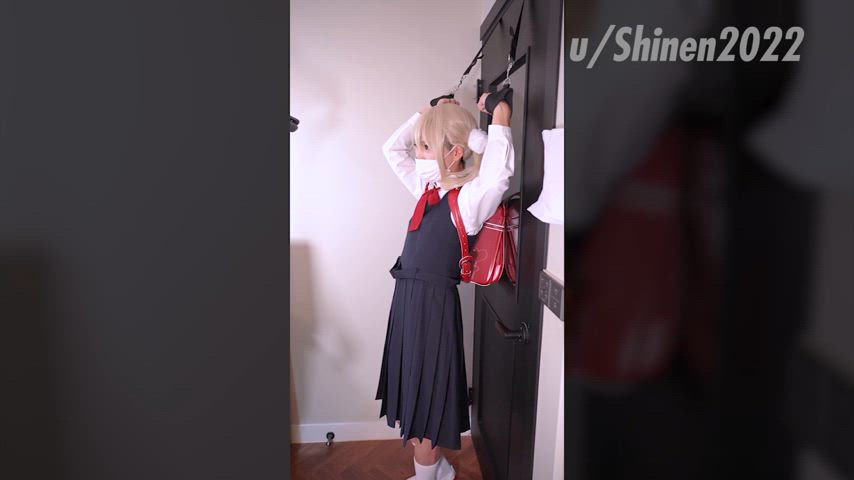 Bondaged Cute twintail girl cosplay