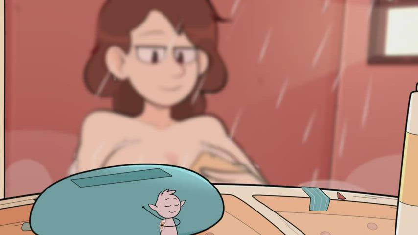 Animation Busty Cartoon MILF Mature Mom Rule34 Shower Solo clip