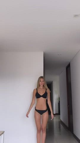 blonde lingerie model clip