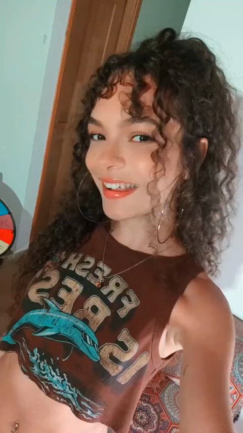 curly hair petite skinny sweetpetite tiktok clip