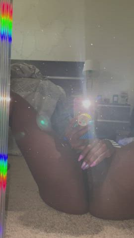 Amateur Ebony Homemade Mirror Squirting clip