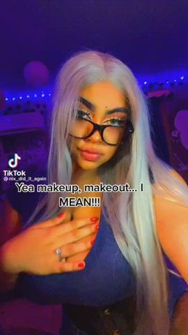 big tits boobs caribbean geek glasses huge tits natural tits thick tiktok clip