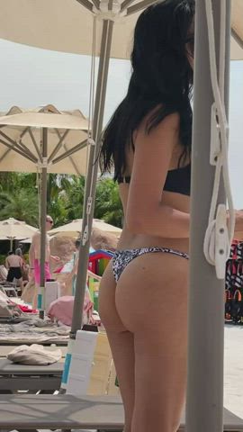 ass big ass bikini brunette hotwife micro bikini outdoor public wife wifey clip