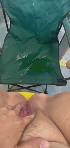 Pee #2 Having so much fun filling this chair up 🙃💦😈