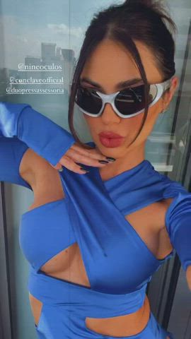 boobs brazilian brunette dani dress facial glasses goddess labia tease clip