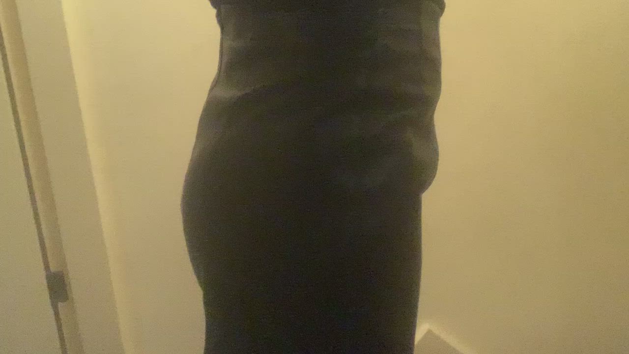 Booty Crossdressing Leather Skirt Striptease Thong clip