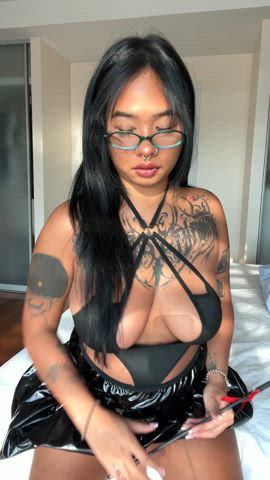 Would you enjoy getting railed by an asian girl with big boobs and her 10" strapon