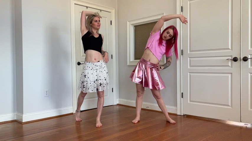 New! Patreon.com/Upskirts Kody and Macy Exercise Upskirts - Link in the comments