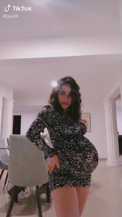 big ass pregnant tiktok twerking belly clip