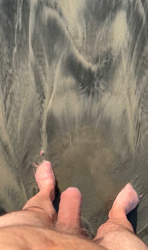 Nice slow piss at the beach