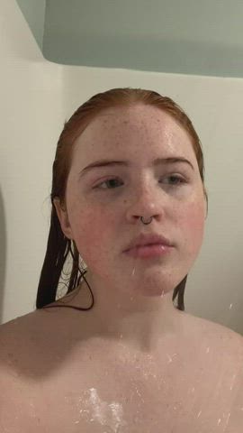 Redhead Shower Solo Tongue Fetish clip