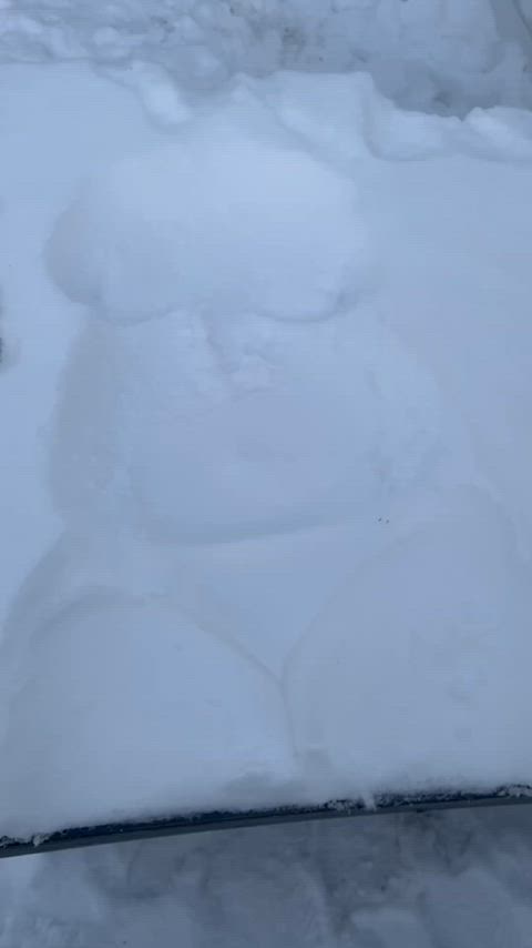 I made a front facing snow angel & my body kind of looks like a penis. At least